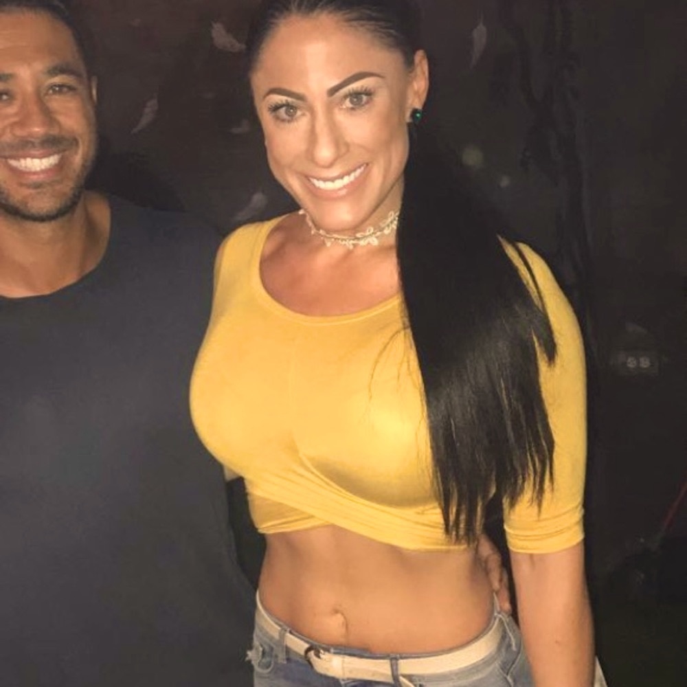 Mustard Yellow Wrap-Around Waist Crop Top - short sleeves - worn 2X